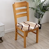 abordables Couverture de chaise de salle à manger-Housse de siège de chaise extensible et durable, idéale pour protéger et rafraîchir les sièges de chaise, ajoute confort et style aux chaises de salle à manger, de bureau ou de salon