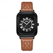 billiga Kvartsklockor-Dam Kvartsklockor Minimalistisk Mode Vardaglig klocka Armbandsur VATTENTÄT Världstid Dekorativ Läder Silikonrem Klocka