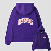 baratos Moletons masculinos com capuz-Homens Letra Moletom Moletons Moletom Manga Longa Moletom com capuz Com Capuz Legal Para Noite Scarlet antes e depois Grande vermelho antes de grande Inverno Designer