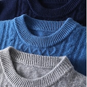 abordables Suéteres y Cárdigans Elite para Hombres-Hombre Jersey Jacquard Tejer Jacquard Color sólido Cuello Barco Prendas de punto Elegante Navidad Regalos de Navidad Ropa Otoño Invierno Azul Marino Azul Real S M L
