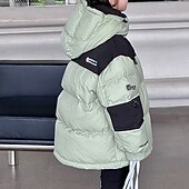 billiga Boy&amp;#39;s Downs &amp;amp; Pufferjacka-Barn Pojkar Ner Hoodiejacka Pufferjacka Ytterkläder Färgblock Långärmad Ficka Täcka Utomhus Dagligen Grundläggande Svart Grön Höst Vinter 4 år +