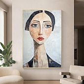 billiga Människomålningar-handmålad pablo picasso kvinnor abstrakt canvaskonst oljemålning handgjord firgure oljemålning för vardagsrum sovrum heminredning väggkonst vacker flicka målning
