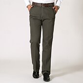 baratos Magro-Homens Social Calças chinês Botões Bolsos Tecido Conforto Formal Festa Trabalho Moda Estilo Clássico Preto Marron Micro-Elástica