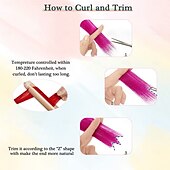 abordables Clip dans les extensions-Droit Clips Cheveux Synthétiques Longue Extension des cheveux A Clipser 12 pcs Résistant à la chaleur Femme