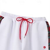 abordables Pantalones de deporte-Pantalones deportivos navideños para hombre, con escena navideña, para correr, de pierna ancha, informales, con bolsillos, con cordón, cintura elástica, a cuadros, cómodos, transpirables, para uso