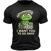 cheap Men&#039;s Graphic T Shirt-Men&#039;s Cartoon Letter Printed Monster T Shirt 100% Cotton Short Sleeve Graphic Shirt Black Deep Blue Army Green Comfortable Tee Vacation Street Fashion Designer Clothing