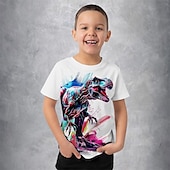 economico Animali 3D per Ragazzo-Da ragazzo 3D Pop art Animali Dinosauro maglietta T-shirt Manica corta Estate Primavera Di tendenza Essenziale Bambino 4-12 anni Girocollo Esterno Informale Giornaliero Standard