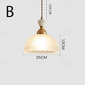 economico Luci a sospensione-lampada a sospensione moderna di metà secolo con paralume a forma di ciotola in vetro semplice, 85-265 V