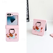 cheap Samsung Cases-Phone Case For Z Flip 6 Z Flip 5 Z Flip 4 Z Flip 3 Ring Buckle Shockproof Retro TPU Silicone