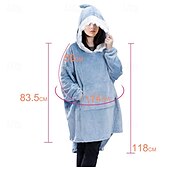 billige Kigurumi-pysjamas-Voksne Helfarge Onesie-pysjamas Oversized hetteteppe Bærbart teppe med lomme Onesie-pysjamas Kigurumi pyjamas søt stil Til Damer og Herrer Karneval Maskerade Tegnefilm