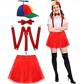 levne Dámské Kostýmy-Tweedle Dee Dum Karnevalový kostým Cosplay kostým Úbory Helikoptérový klobouk Dětské Dospělé Dámské Dívčí cosplay Výkon Párty Podium předvečer Všech svatých Karneval Mardi Gras Jednoduchý karnevalov