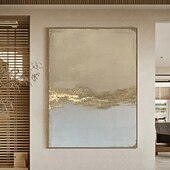 voordelige Stillevens schilderijen-met de hand geschilderde abstracte gouden schilderijen op canvas handgemaakte rijke textuur acryl schilderij moderne wandkunst olieverfschilderij met de hand geschilderd kunstwerk foto voor woonkamer