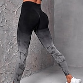 abordables Leggings et collants de yoga-Pantalon de yoga Leggings de yoga Femmes Yoga Entraînement en salle Pilates Collants Taille haute Teinture par nouage Automne Des sports Tenues de Sport Élastique Mince Noir Blanche