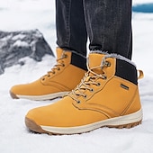 baratos Botas de caminhada-botas de inverno masculinas impermeáveis e isoladas com sola de borracha antiderrapante e forro de pele sintética para caminhadas ao ar livre