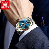 economico Orologi al quarzo-OLEVS Da uomo Orologio al quarzo Creativo Di tendenza Orologio casual Orologio da polso Visualizzazione delle fasi lunari Luminoso Calendario Impermeabile Acciaio Guarda