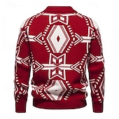 preiswerte Herrenpullover-Herren Pullover Strickpullover Gerippt Stricken Standard Strick Raute Kargen Modisch Basic Freizeitskleidung Verabredung Bekleidung Herbst Winter Schwarz Rote S M L