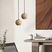economico Luci a sospensione-lampada a sospensione a led in travertino giallo pietra naturale lampada a sospensione singola mini lampada lampadario vintage 110-240v