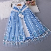 economico Costumi per bambine-Frozen - Il regno di ghiaccio Principessa Fiaba Elsa Cappotto Mantello Costume per festa a tema Costume Cosplay Cosplay di film for Ragazze Bambini Natale Carnevale Giornata universale dell&#039;infanzia