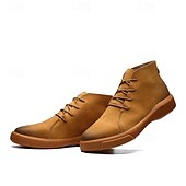 abordables Bottines-bottines décontractées en similicuir pour hommes avec design à lacets, semelle antidérapante confortable, parfaites pour un usage quotidien et des activités de plein air