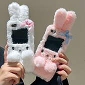 Недорогие Чехлы для Samsung-телефон Кейс для Назначение Z-флип 6 Z Flip 5 Z Flip 4 Z Flip 3 Кейс на заднюю панель со стендом Защита от удара Ретро Плюш