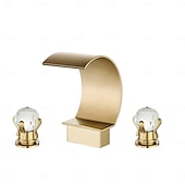 cheap Bathroom Sink Faucets-Waterfall Bathroom Faucet Widespread Bathroom Faucets for Basin 3 Hole 2 Handle Basin Faucet Modern Faucet for Basin, Basin Mixer Tap Basin Faucet