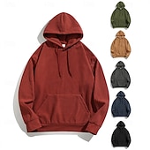 preiswerte Basic-Hoodies für Herren-Herren Sweatshirt Pullover Kord Zur Seite fahren Schwarz Rote Marineblau Grün Grau Mit Kapuze Farbblock Patchwork Sport &amp; Natur Casual Täglich Strassenmode Brautkleider schlicht sportlich Frühling