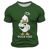 tanie Zabavne koszulki męskie-Męska Rude Offensive Śmieszna Gęś T-shirt Krótki rękaw Koszulka 3D Print Koszulka z okrągłym dekoltem Moda Codzienny Ulica Codzienny Czarny Czerwony Niebieski Lato Wiosna Odzież S M L XL XXL XXXL