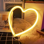 cheap Neon LED Lights-Pink Heart Neon Sign LED Light Battery Operated / USB Powered Table and Wall Decor Lamp for Dorm Girl&#039;s Room Mothers Day Valentine&#039;s Day Party Birthday Home Christmas Decoration