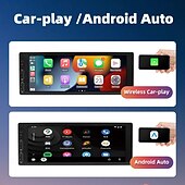 abordables Electrónica para el coche-Navegación por Android para coche universal con chip único de 6,86 pulgadas, imagen de marcha atrás, Carplay inalámbrico, máquina todo en uno para Jeep Chrysler 300C