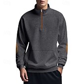 baratos Suéteres básicos-Homens Moletom Moletom com zíper Preto Branco Azul Marinha Cinza Claro Cinzento Escuro Meio Zíper Bloco de cor Bolso frontal Textura Desportos e Ar livre Diário Feriado Poliéster Roupa de rua Básico