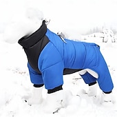 baratos Casacos-casaco de cachorro de inverno com perna d-ring traje reflexivo à prova dwaterproof água roupas de jaqueta de cachorro roupas de neve à prova de vento roupas de inverno forradas de algodão quente para