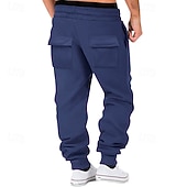 baratos Carga-Homens Calça esportiva Calças Esportivas Corredor Calças Calça de moletom cargo Bolsos Com Cordão Cintura elástica Tecido Conforto Esportes Diário Moda Casual Preto Verde Tropa Micro-Elástica