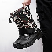 tanie Buty zimowe i śniegu-męskie zimowe buty śnieżne w kamuflażu z wodoodporną cholewką i pluszową podszewką - wytrzymała, antypoślizgowa podeszwa, regulowany pasek, idealne do aktywności na świeżym powietrzu