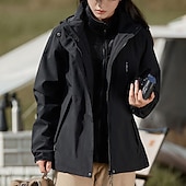 preiswerte Fleece &amp; 3 in 1 Jacken-Damen Soft Shell Jacke Wanderjacke Winter Draussen warm Fleece-Futter Windundurchlässig Wasserdicht 3-in-1-Jacke Vliesjacken Windbreaker-Jacke Reisen Hellrosa Schwarz Weiß Gelb Rosa
