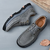 economico Semi-formale-scarpe da trekking da uomo in similpelle marrone con chiusura a lacci - comode e resistenti, perfette per le avventure all&#039;aria aperta