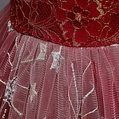 abordables Robes de fête-Enfants Fille Robe de fête Etoile Sans Manches Utilisation Noël Anniversaire Maille Magnifique Doux Polyester Maxi robe soirée Robe Évasée Robe Trapèze Eté 4-12 ans Rose Claire Rouge Bleu