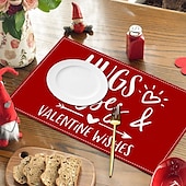 economico Tovagliette-set di 4 tovagliette per San Valentino romantiche e decorative con motivi a forma di cuore o rosa resistenti e resistenti al calore perfette per aggiungere un tocco d&#039;amore all&#039;arredamento della tua
