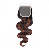 economico 3 ciocche con closure-Extension di capelli umani con chiusura, 3 pacchi, t1b-4/30#, ondulati, da 12 a 28 pollici, per donne nere