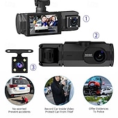 Χαμηλού Κόστους DVR Αυτοκινήτου-3 κανάλια wifi dash cam για αυτοκίνητα 2 ιντσών DVR αυτοκινήτου με κάμερα οπισθοπορείας 1080p εμπρός μέσα και πίσω κάμερα νυχτερινής όρασης