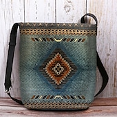 olcso Keresztpántos táskák-női vintage bohém crossbody táska egyedi azték mintával | tökéletes nyári fesztiválokra