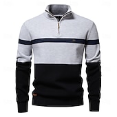 economico Maglioni e Cardigan Elite da Uomo-Per uomo Felpa Maglione Maglieria A Coste Maglia Top Regolari Collo ripiegato Casual Quotidiano Abbigliamento Primavera &amp; Autunno Bianco Verde S M L