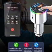 お買い得  車用Bluetoothキット/ハンズフリー-FMトランスミッター、車載MP3プレーヤー、急速充電、QC 3.0、ハンズフリー通話、デュアルPD充電器、Bluetooth