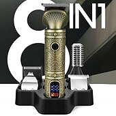 economico Rasatura e depilazione-8 in 1 regolabarba per uomo zero gapped trimmer grooming kit rasoi uomo per la rasatura viso baffi, corpo naso peli trimmer cordless con supporto