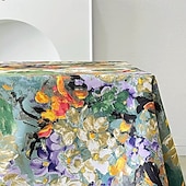 cheap Tablecloth-Oil Painting Design Tablecloth Artistic and Elegant Table Cover Featuring Classic Oil Painting Patterns Ideal for Adding a Unique and Sophisticated Touch to Your Dining Table Perfect for Home Decor a
