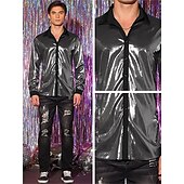 cheap Tops-Retro Vintage 1970s 1980s Shirt Disco Shiny Metallic Men&#039;s Carnival Costume Halloween Carnival Performance Party Club Adults&#039; Shirt