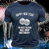 abordables Camisetas 3D de hombre-Año Nuevo Hombre Argot divertido Camiseta Manga Corta Camiseta Impresión 3D Cuello Barco Camisa Moda Ropa Deportiva Calle Deporte Diario Negro Azul Piscina Verde Trébol Verano Primavera Ropa S M L XL