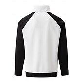 economico Felpe di base-Per uomo Felpa con cappuccio e zip Felpa con cappuccio a zip intera Felpe con zip Bianco Marrone Cachi Grigio Colletto Mao Color Block Liscio Zip Up Collage Sportivo Giornaliero Per eventi Streetwear