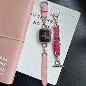 cheap Apple Watch Bands-Leather Link Compatible with Apple Watch band 38mm 40mm 41mm 42mm 44mm 45mm 49mm Metal Clasp Adjustable PU Leather Strap Replacement Wristband for iwatch Ultra 2 Series 9 8 7 SE 6 5 4 3 2 1
