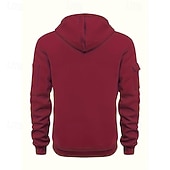 voordelige basic hoodies voor heren-Voor heren Trui met capuchon Hoodie met kwartrits Zwart Wijn Marineblauw blauw Bruin Capuchon Effen Zak Sport &amp; Outdoor Dagelijks Feestdagen Polyester Streetwear Basic Casual Lente &amp; Herfst Kleding