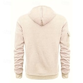 voordelige basic hoodies voor heren-Voor heren Trui met capuchon Hoodie met kwartrits Zwart Wijn Marineblauw blauw Bruin Capuchon Effen Zak Sport &amp; Outdoor Dagelijks Feestdagen Polyester Streetwear Basic Casual Lente &amp; Herfst Kleding